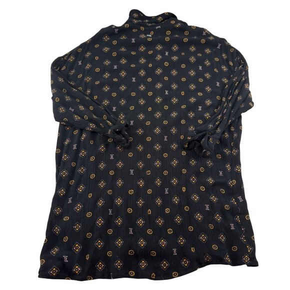 Volcom Womens XS Black & Yellow Patterned Long Sleeve Button-Up Shirt - Picture 5 of 5